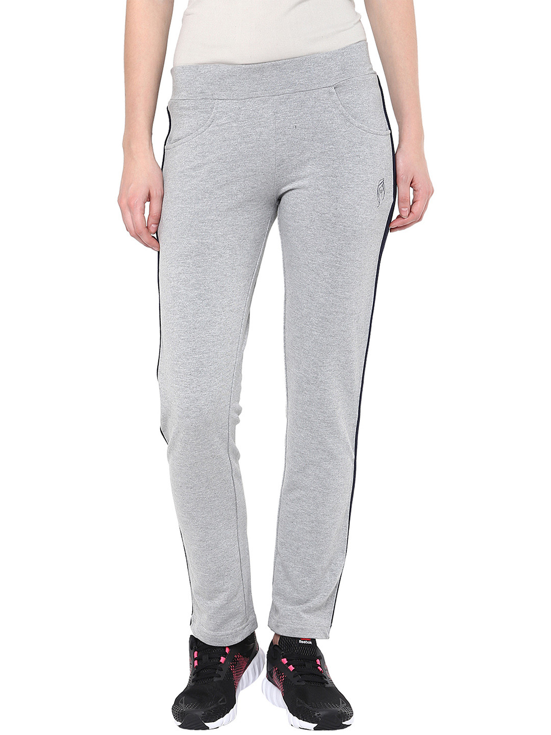 Buy Sakhi Sang Women Grey Solid Straight Fit Trackpant - Track Pants for Women 1518526 | Myntra
