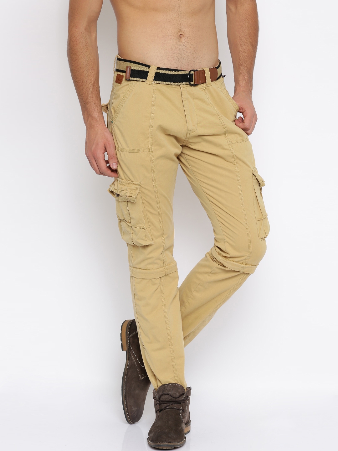 beige cargos men's