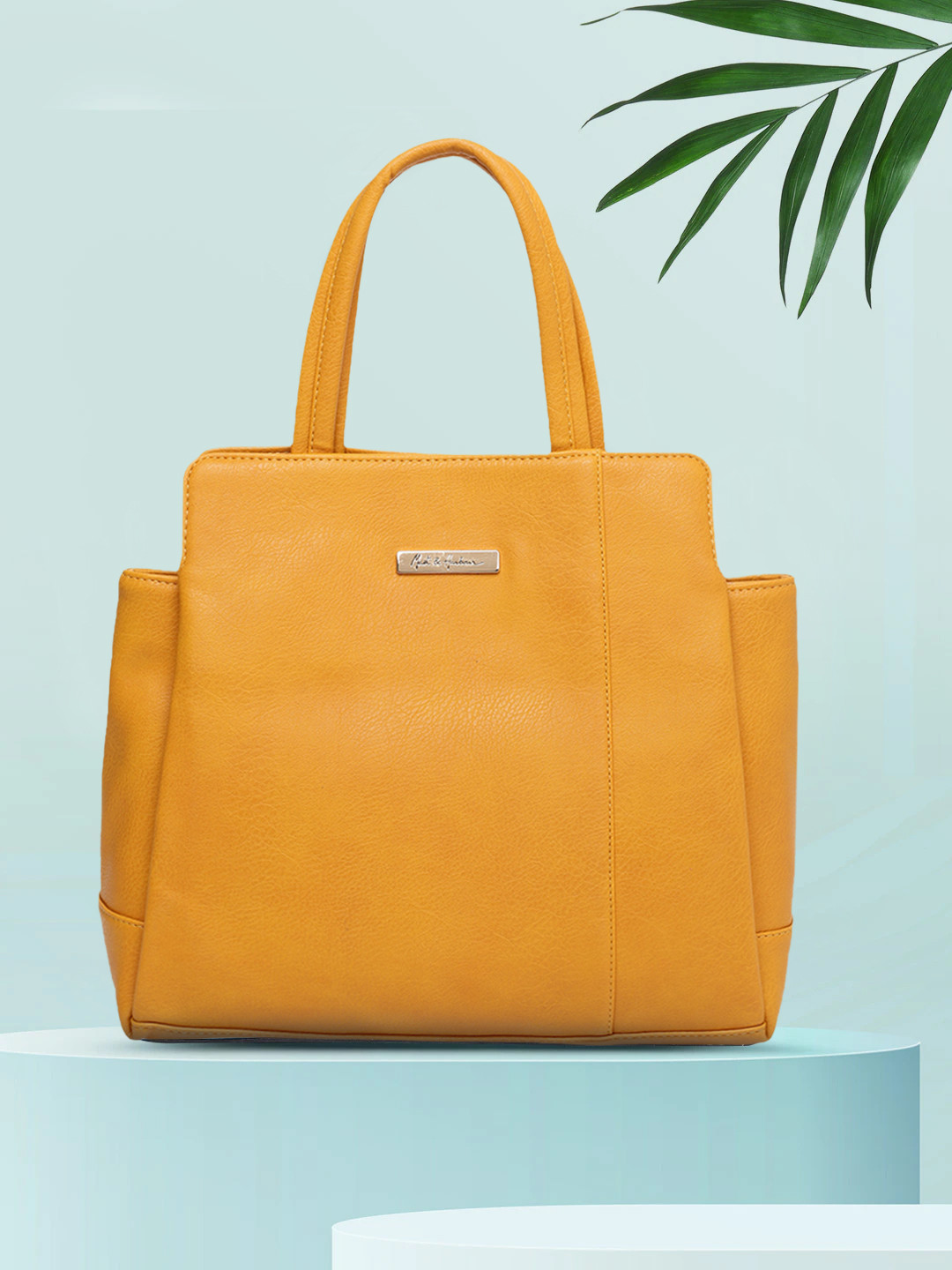 Buy Mast & Harbour Mustard Yellow Solid Handheld Bag Handbags for