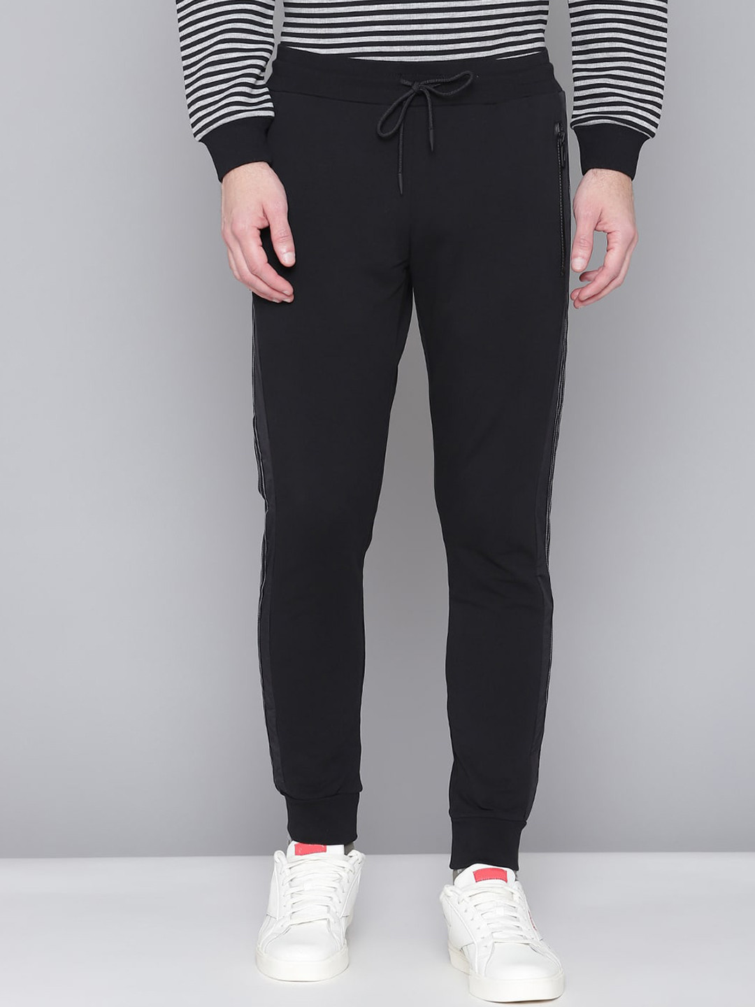 Buy Antony Morato Men Black Slim Fit Cotton Joggers Track Pants for