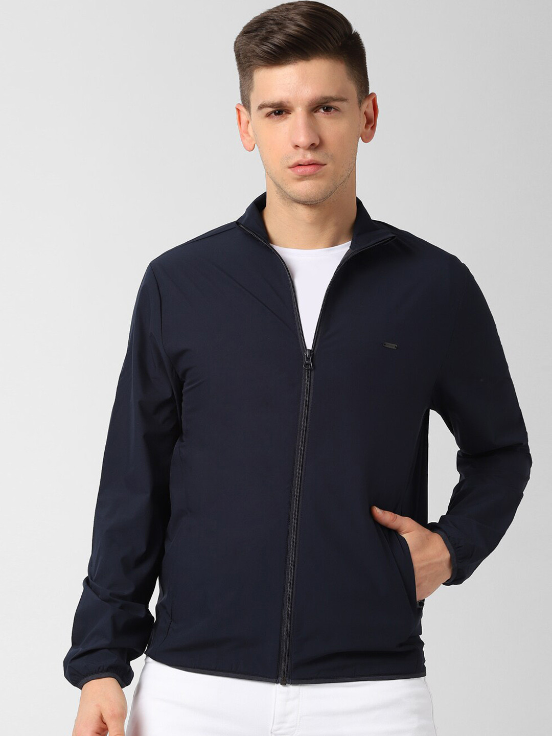 Buy Peter England Casuals Men Navy Blue Tailored Jacket Jackets for