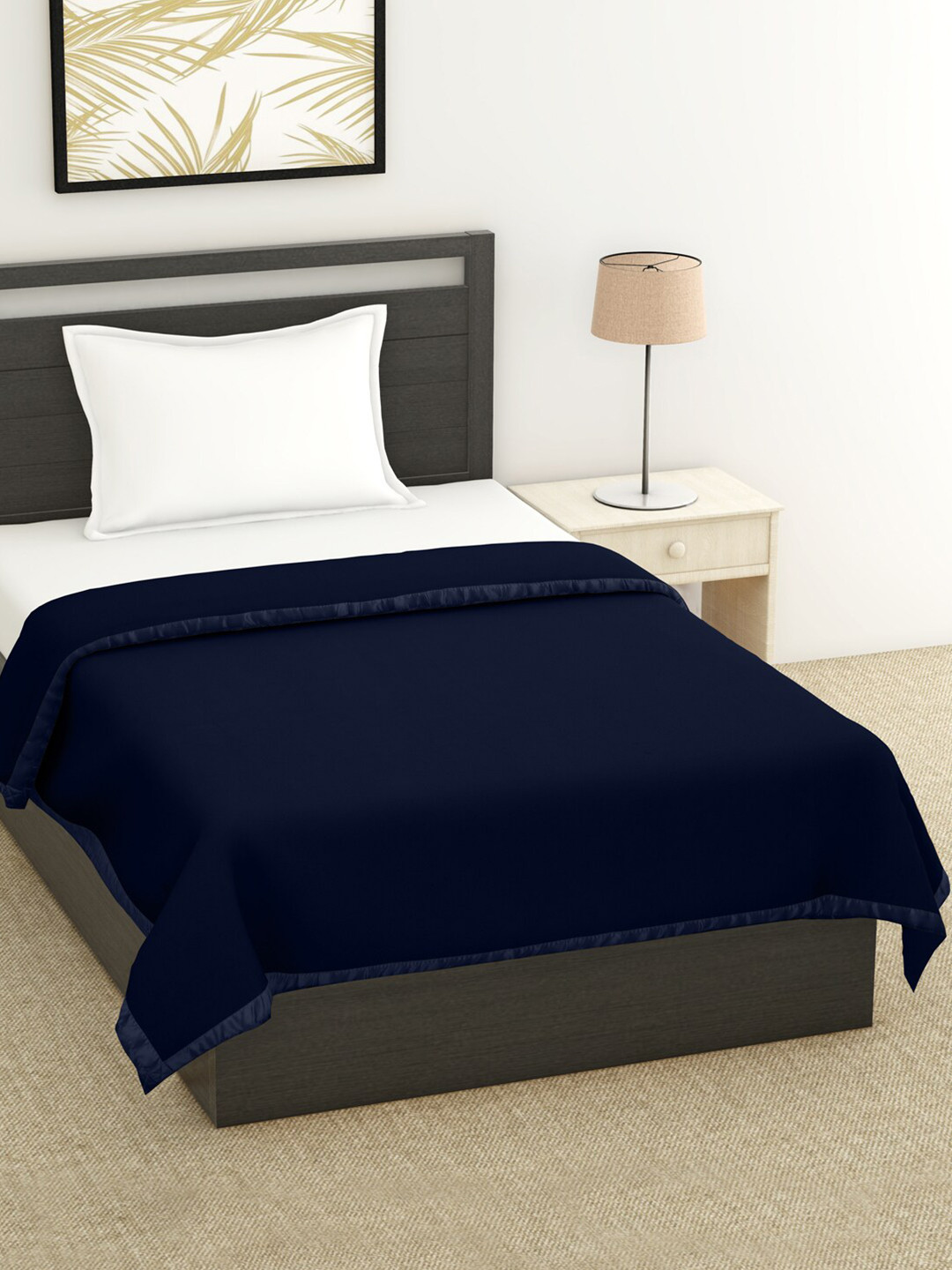 Buy BOMBAY DYEING Navy Blue Mild Winter 500 GSM Single Bed Blanket