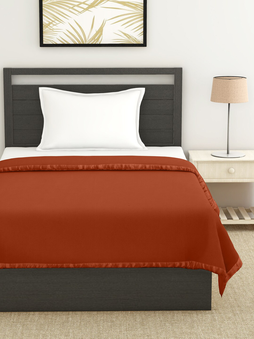 Buy BOMBAY DYEING Rust Orange Mild Winter 500 GSM Single Bed Blanket