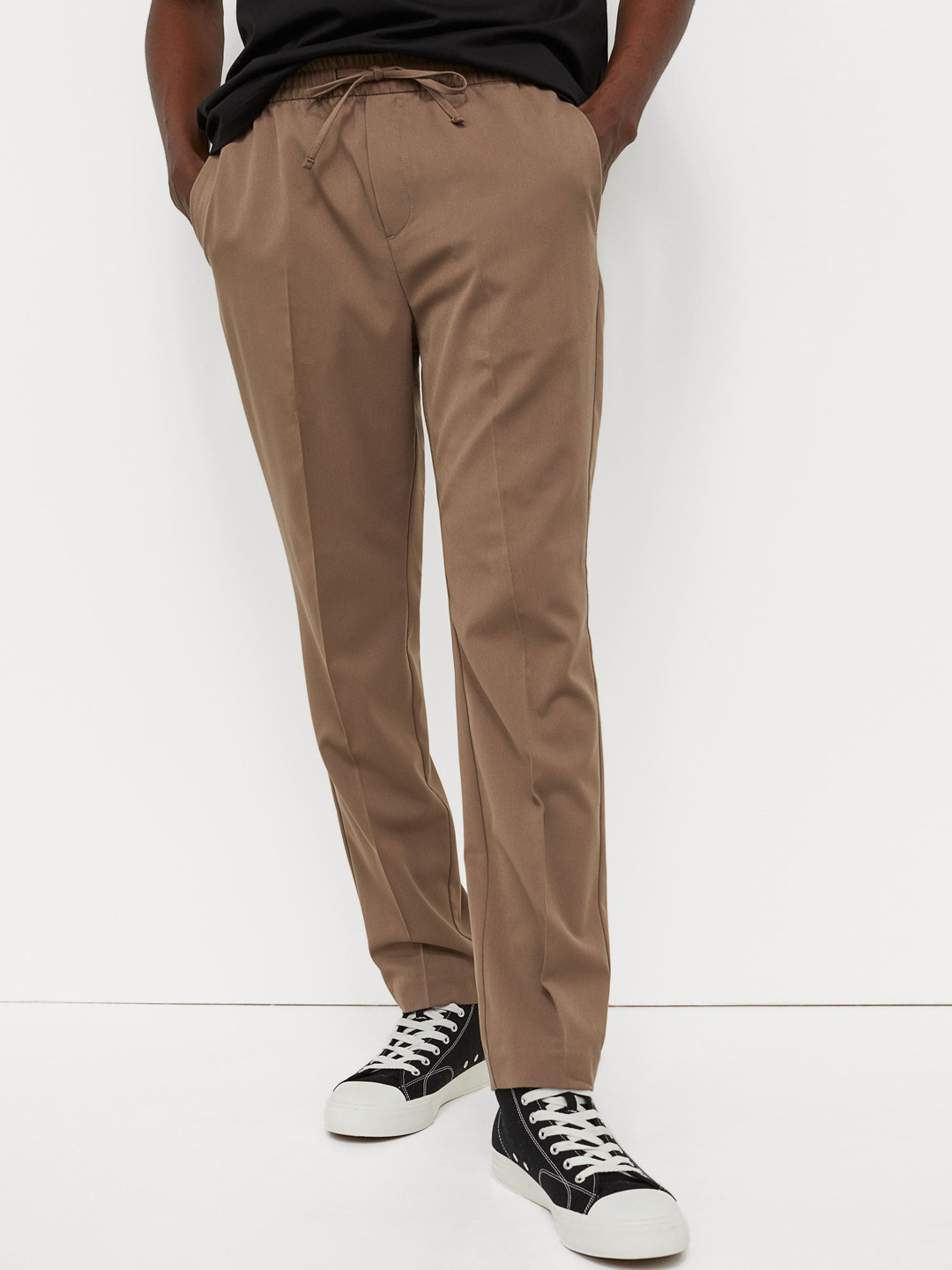 Buy H&M Men Brown Slim Fit Joggers Trousers for Men 15193452 Myntra
