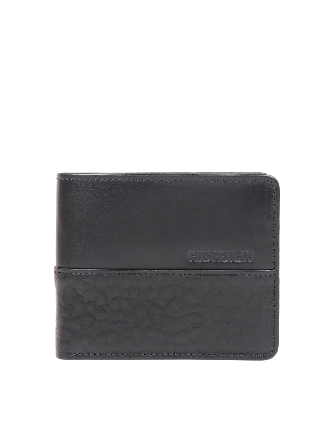 Buy Hidesign Men Black Textured Leather Two Fold Wallet - Wallets for ...