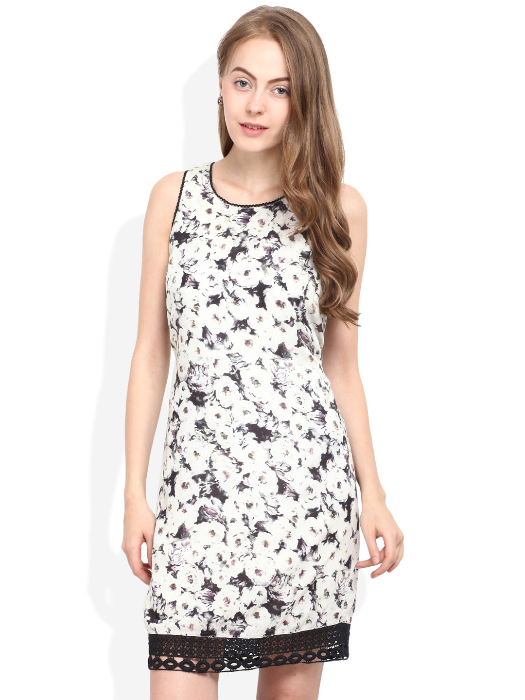 Buy Free & Young Women White Printed A Line Dress Dresses for Women