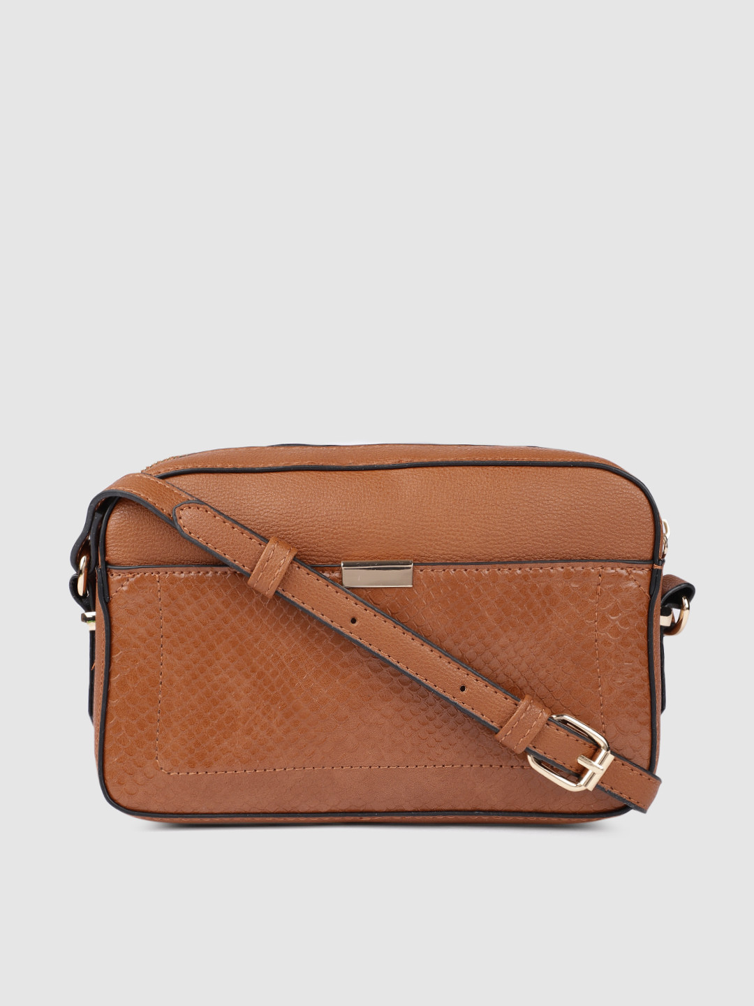 Buy Accessorize London Women's Faux Leather Tan Piper Camera Croc Sling