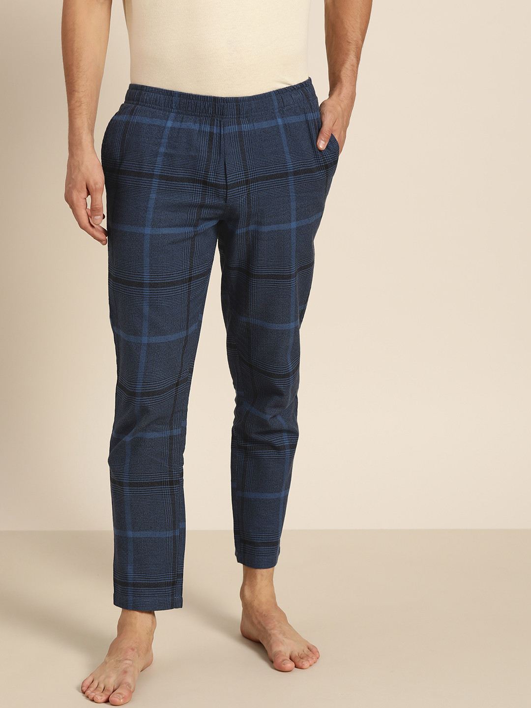 Buy Ether Men Navy Blue Solid Lounge Pants Lounge Pants for Men