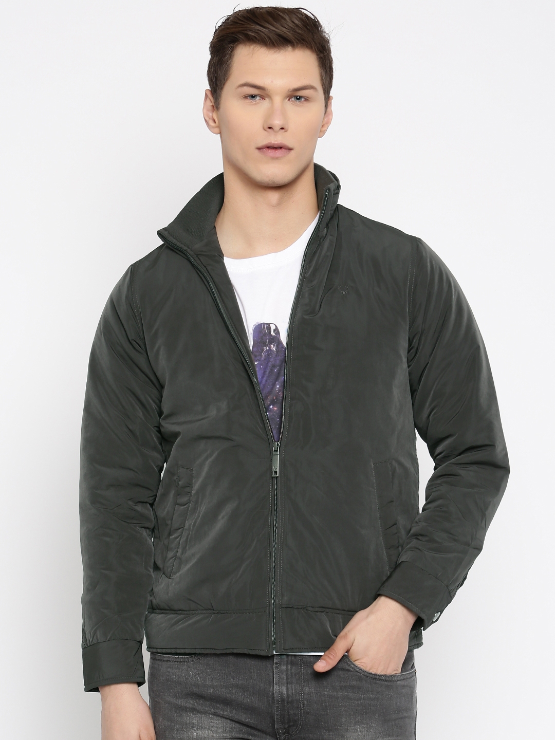 Buy Allen Solly Grey Padded Jacket - Jackets for Men 1521892 | Myntra