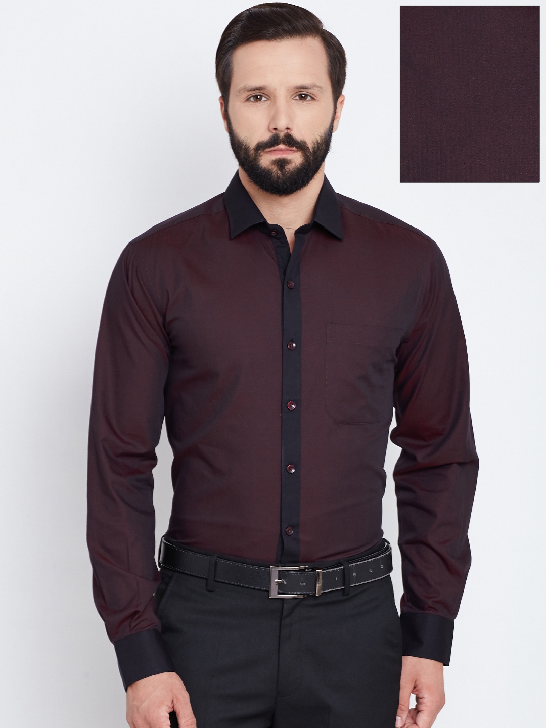 mens burgundy formal shirt