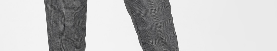 Buy CHIC BY TOKYO TALKIES Women Grey Checked Formal Trousers - Trousers ...