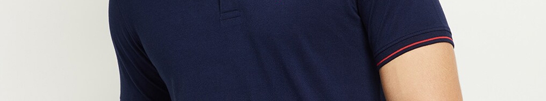 Buy Max Men Navy Blue Polo Collar T Shirt - Tshirts for Men 15224746 ...