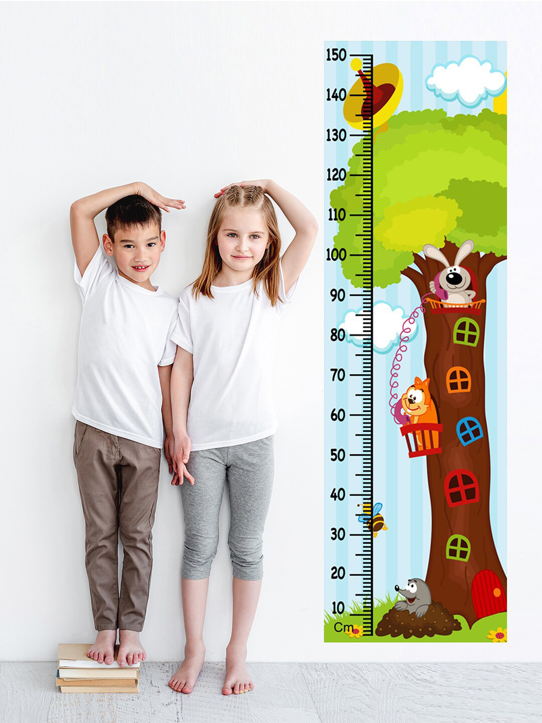 Buy WENS Kids Multicoloured Cute Animal Tree Height Chart Vinyl Wall