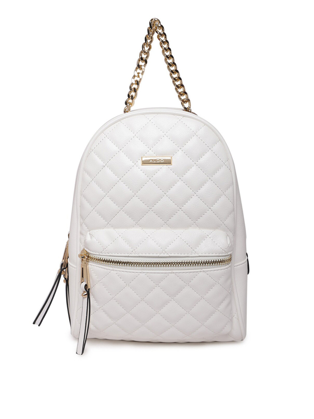 Buy ALDO Women White & Gold Toned Textured Backpack Backpacks for