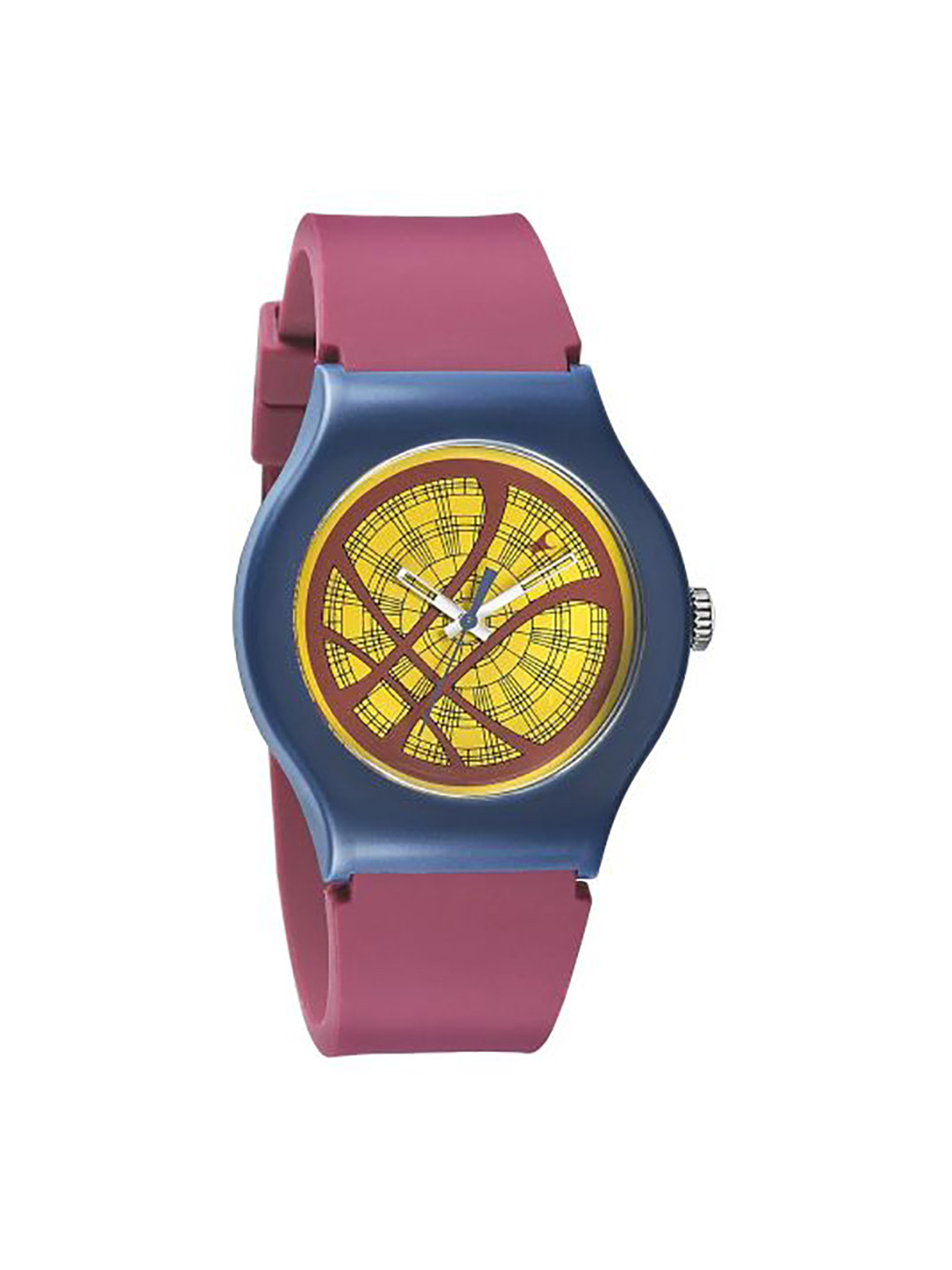 Buy Fastrack Unisex Yellow & Maroon Printed Marvel Avengers Analogue