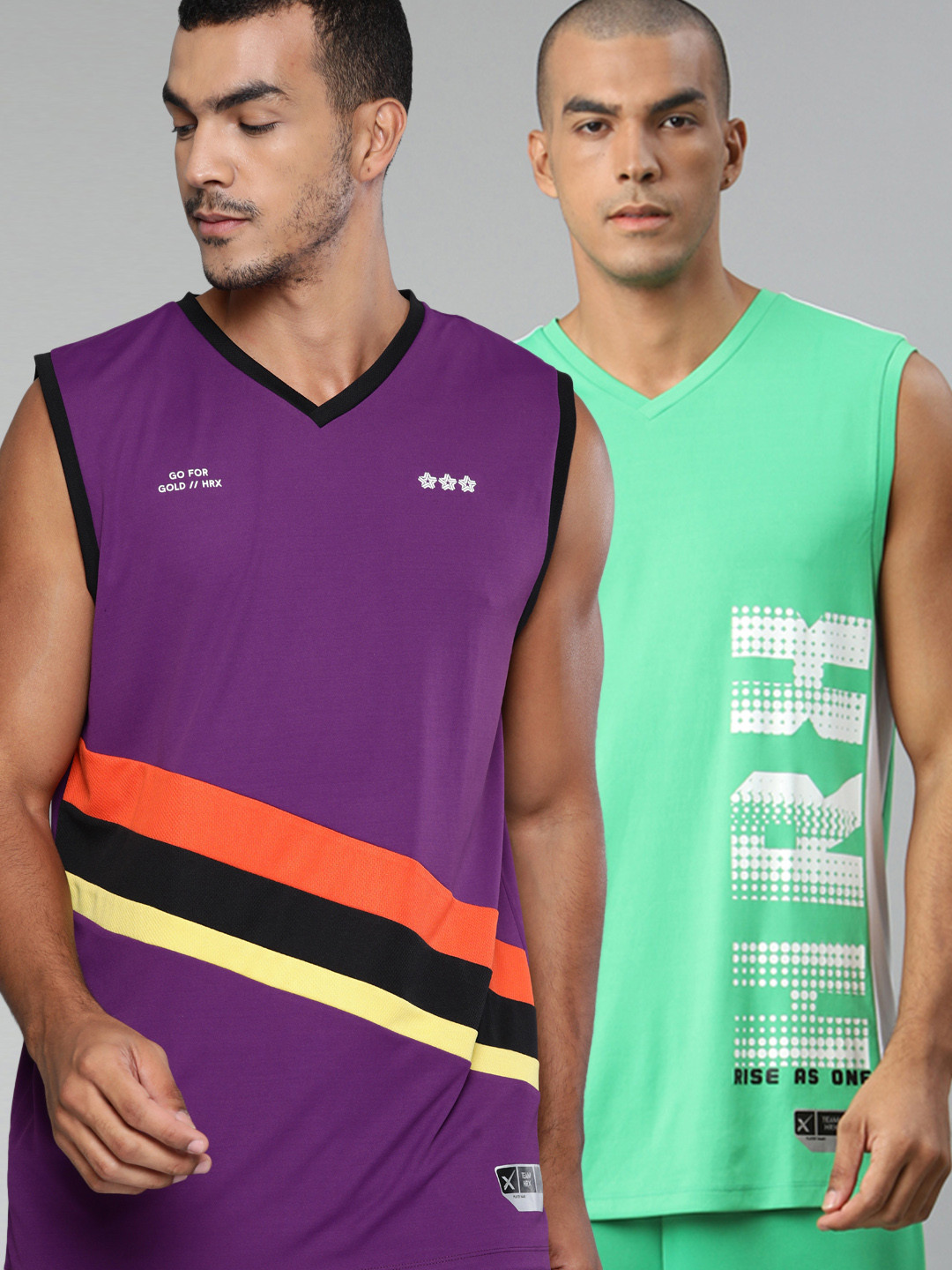 Buy HRX By Hrithik Roshan Men Set Of 2 Rapid Dry Basketball T Shirt
