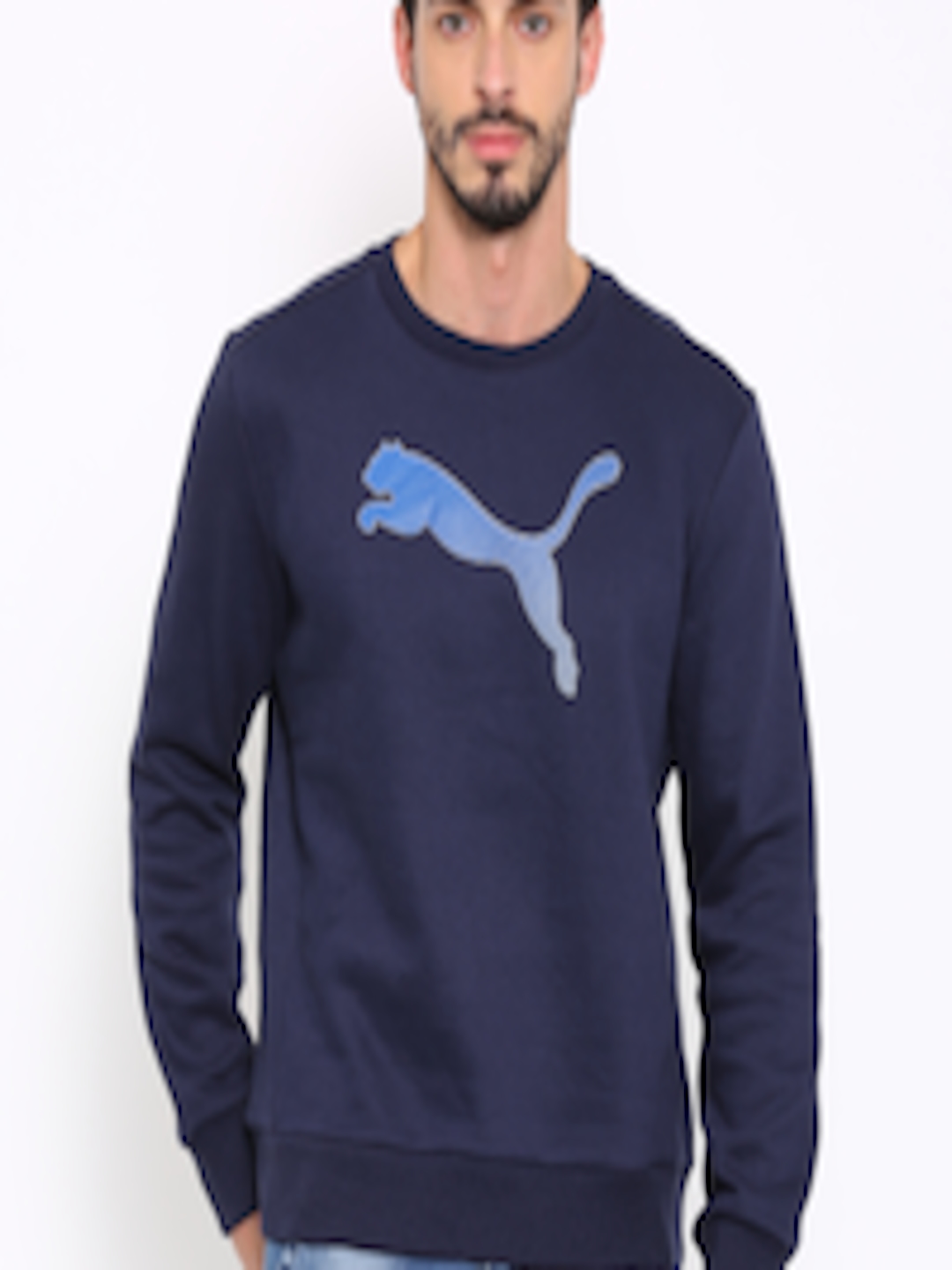 Buy Puma Navy Hero Crew FL Printed Sweatshirt - Sweatshirts for Men ...