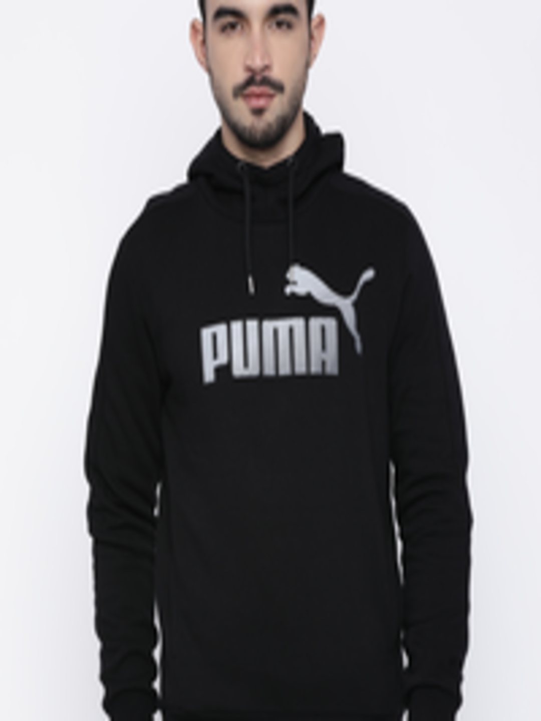 Buy Puma Men Black Printed Hooded Sweatshirt - Sweatshirts for Men ...