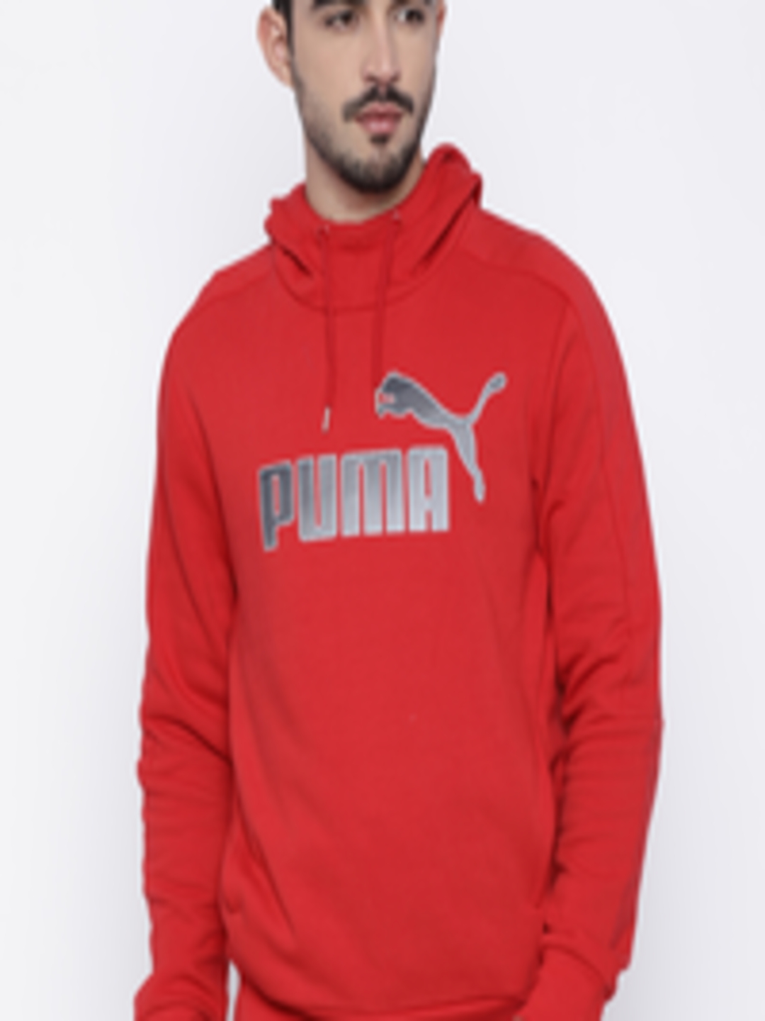 Buy Puma Men Red Printed Hooded Sweatshirt - Sweatshirts for Men ...