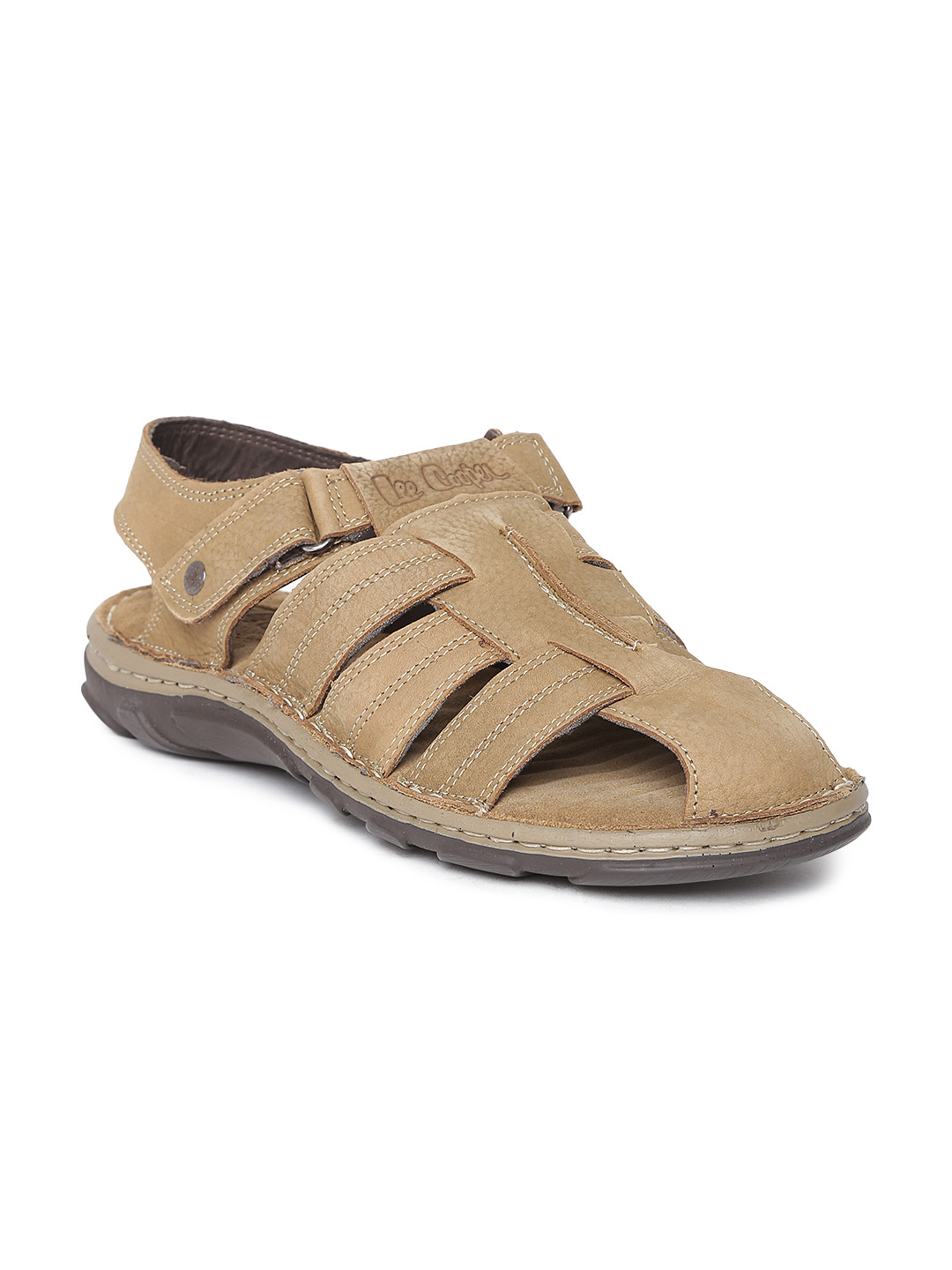 Buy Lee Cooper Men Brown Leather Sandals - Sandals for Men 1523560 | Myntra