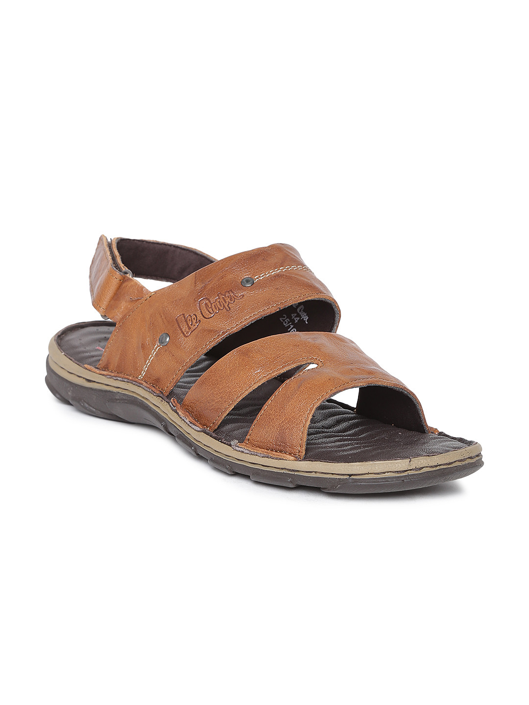 Buy Lee Cooper Men Brown Leather Sandals - Sandals for Men 1523568 | Myntra