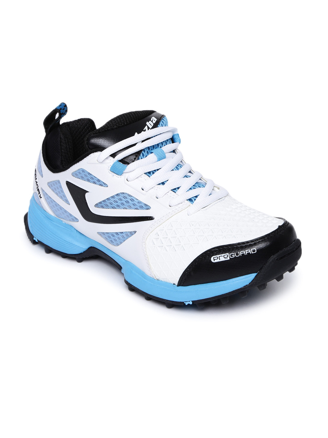 Buy Jazba Men White & Blue Skydrive 110 Cricket Shoes Sports Shoes
