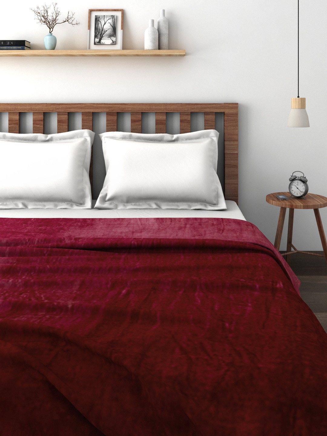 Buy Raymond Home Maroon Fleece Single Blanket Blankets Quilts And