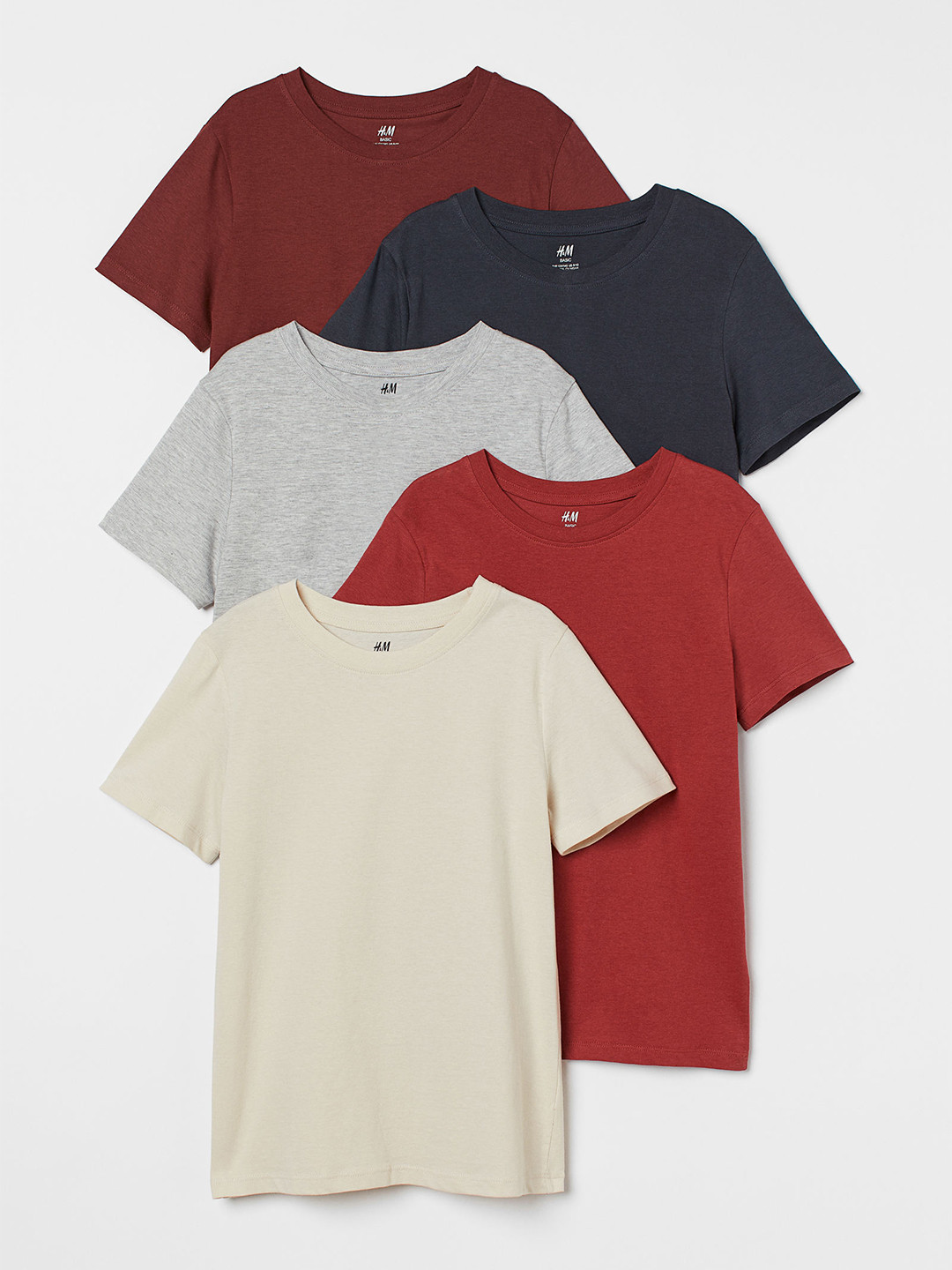 Buy H&M Boys Multi Coloured 5 Pack T Shirts Tshirts for Boys 15242878