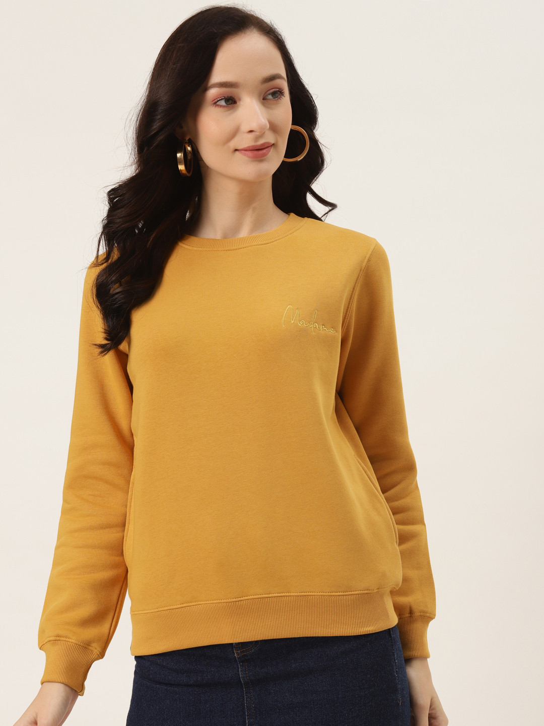 Mustard womens sweatshirt Clearance