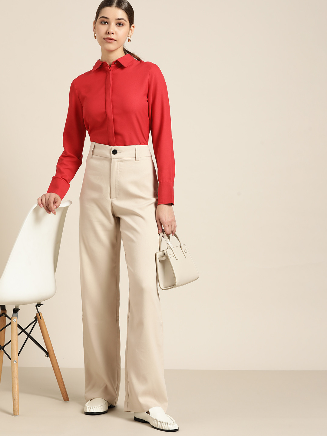 Buy Her By Invictus Women Red Solid Casual Shirt Shirts for Women 15253616 Myntra