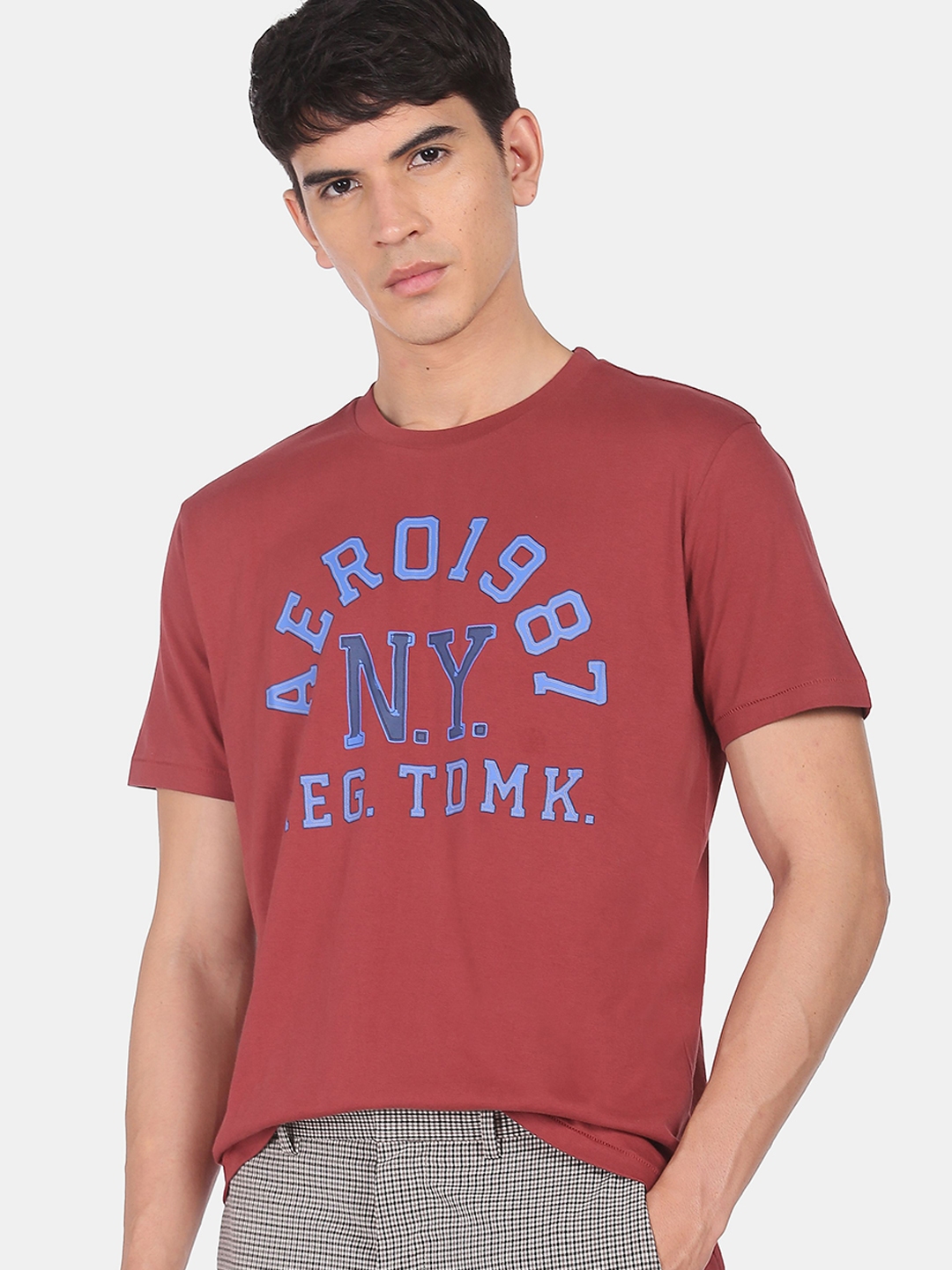 Buy Aeropostale Men Red Typography Printed T Shirt - Tshirts for Men ...