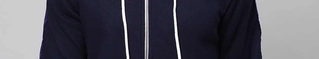 Buy Campus Sutra Men Navy Blue Hooded Cotton Sweatshirt - Sweatshirts ...