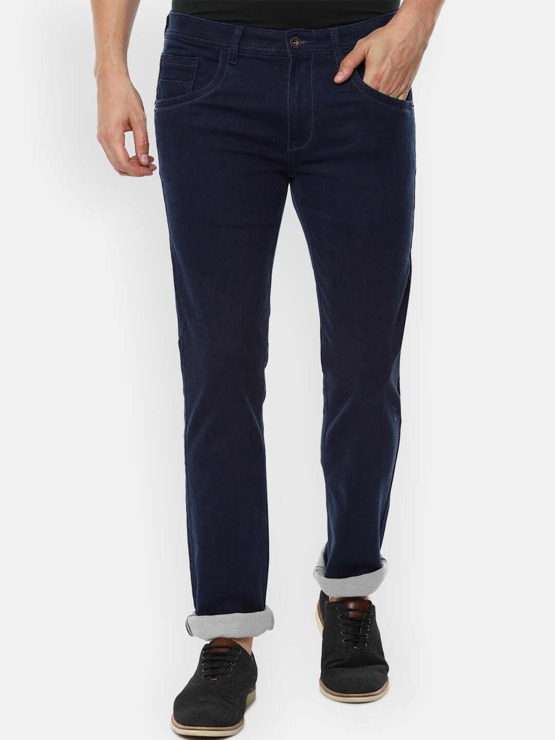 Buy VAN HEUSEN DENIM LABS Men Navy Blue Slim Fit Jeans - Jeans for Men ...