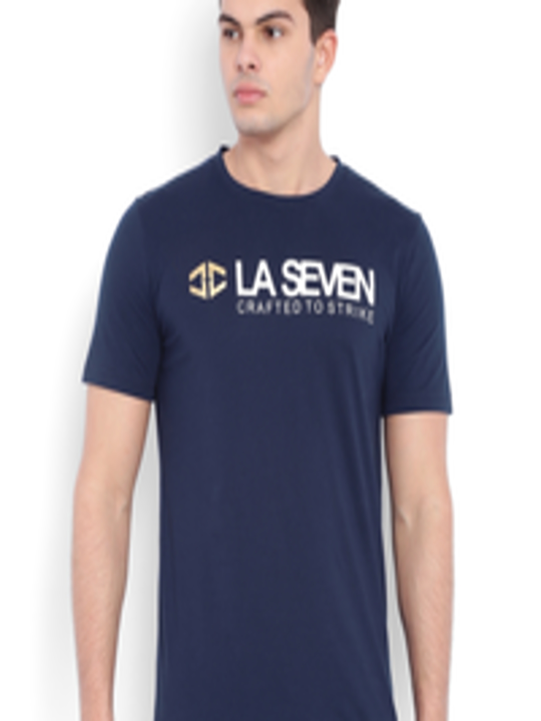 Buy L.A. SEVEN Blue Slim Fit T Shirt With Printed Detail - Tshirts for