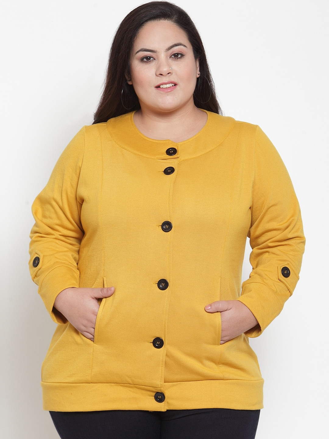 Buy PlusS Women Yellow Tailored Jacket Jackets for Women 15261454