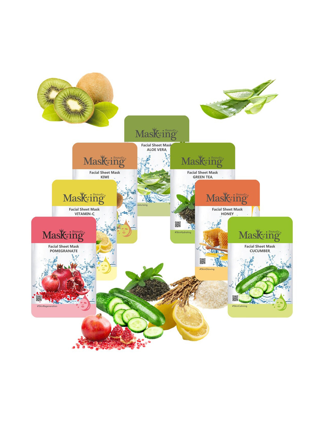 Buy MasKing Set Of 7 Beauty Combo Facial Sheet Mask 140ml Sheet Masks