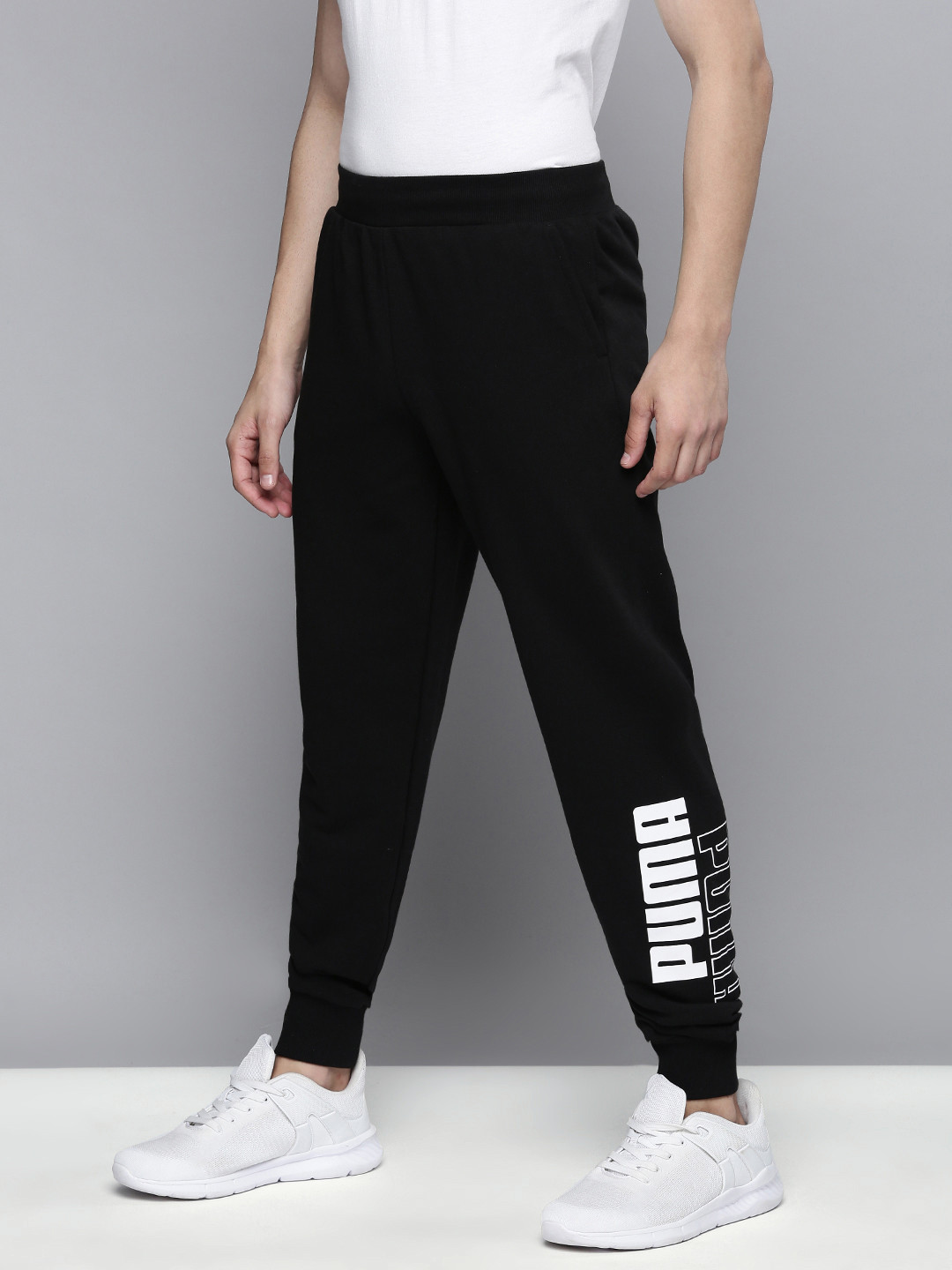 Buy Puma Men Black Printed Regular Fit POWER Joggers Track Pants for