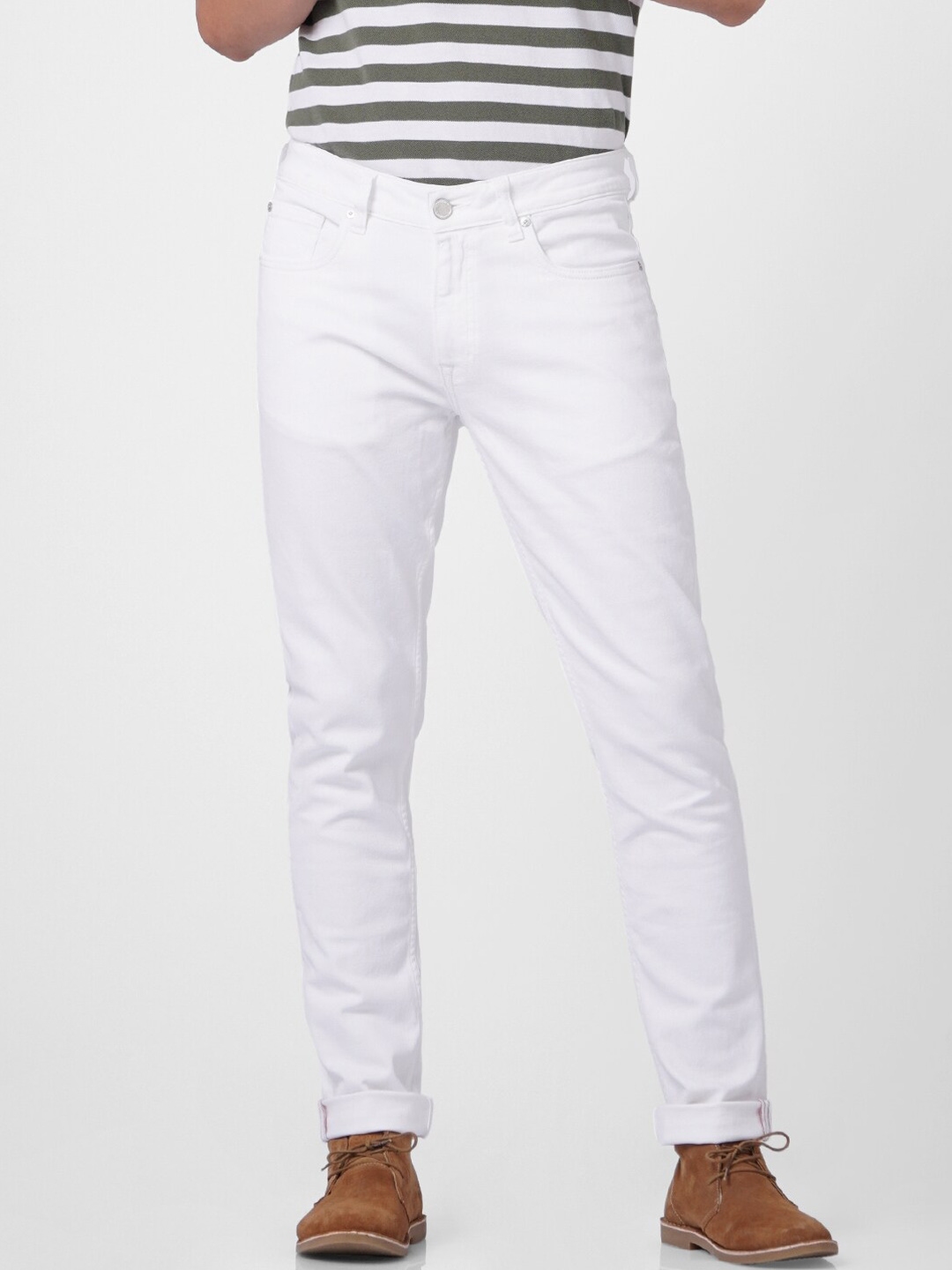 Buy Jack & Jones Men White Skinny Fit Low Rise Stretchable Jeans ...