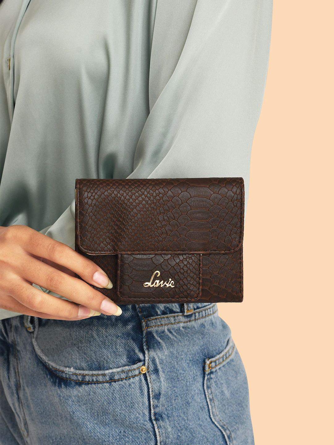 Buy Lavie CROC PRO Women Brown Medium Trifold Wallet Wallets for Women 15273832 Myntra