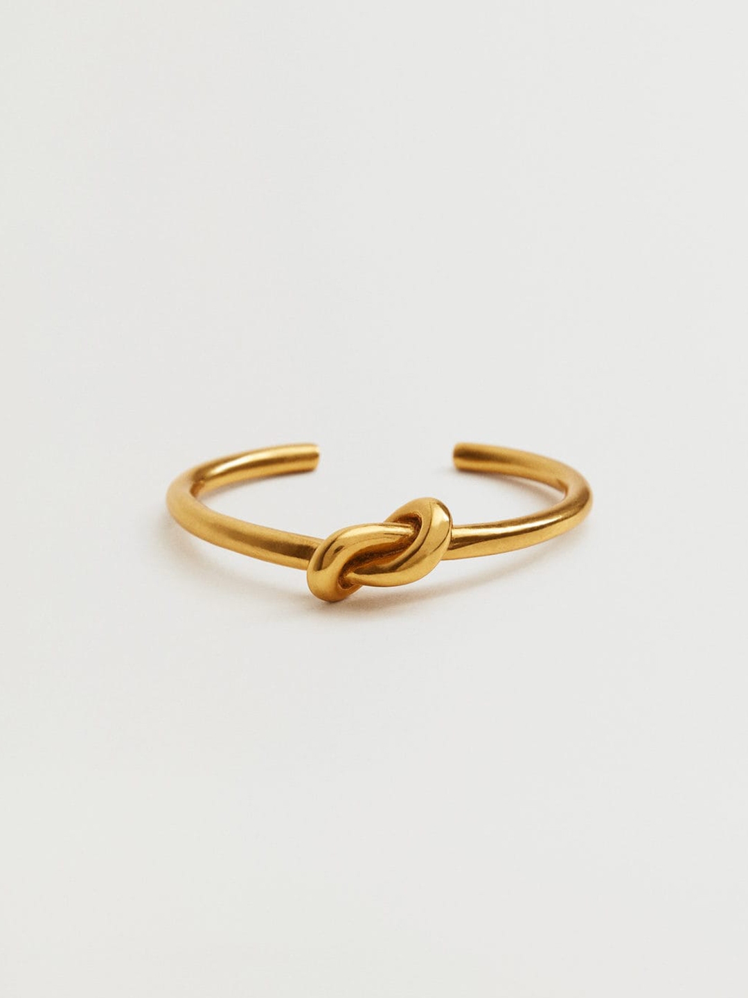Buy MANGO Women 24K Gold Plated Cuff Bracelet With Knot Detail ...