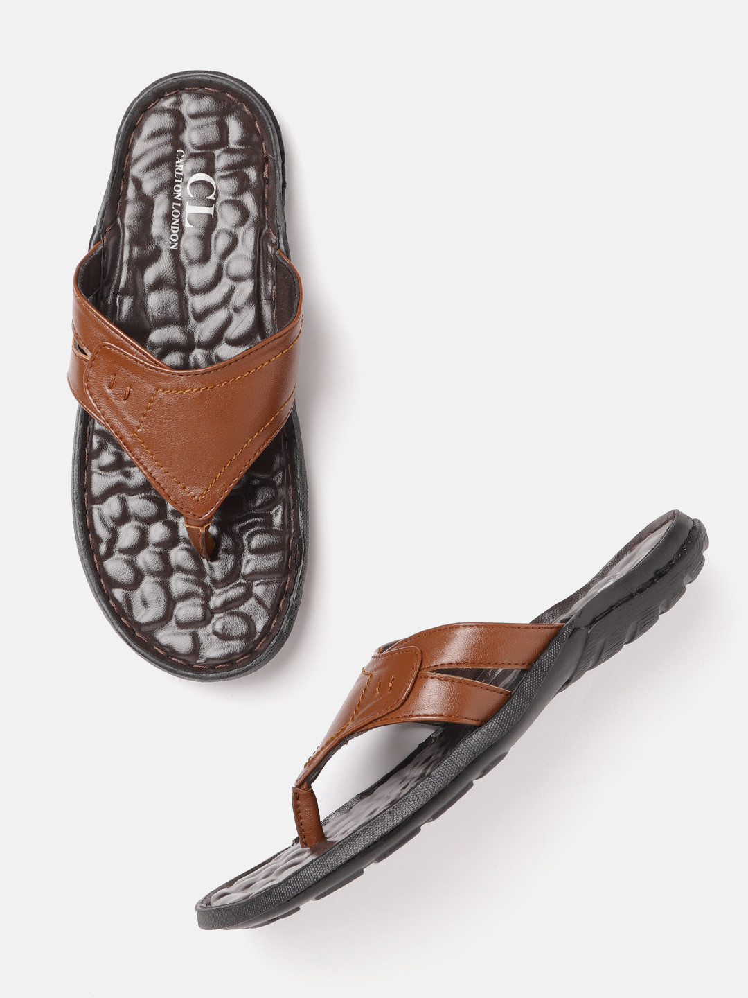 Buy Carlton London Men Tan Brown Solid Comfort Sandals Sandals for Men 15279466 Myntra