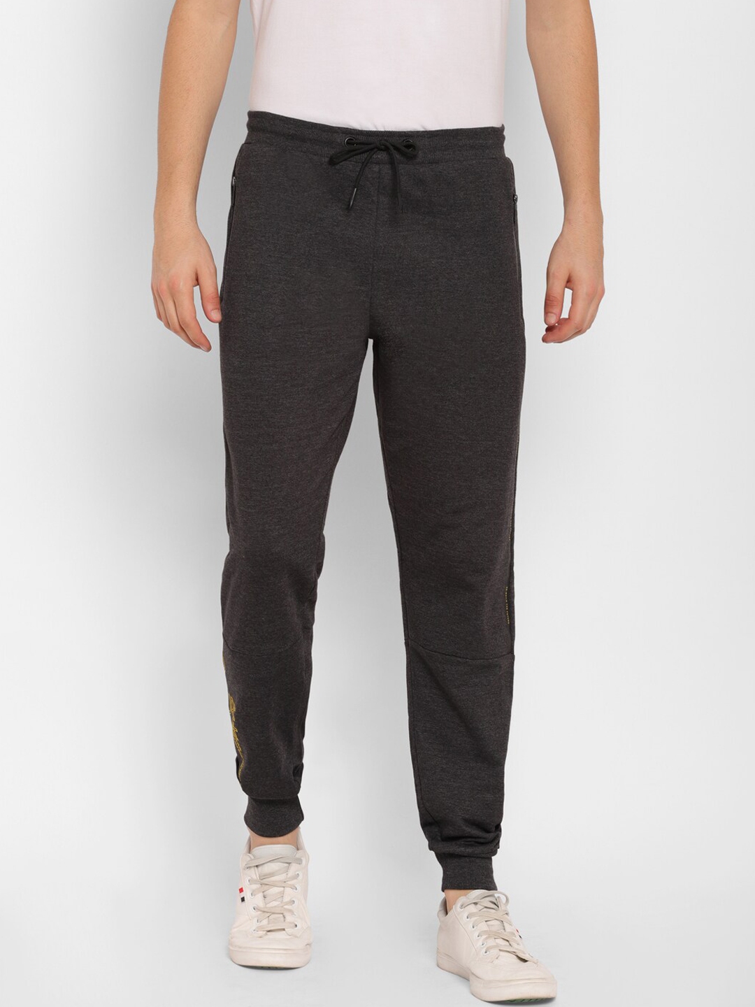Buy SAPPER Men Grey Solid Slim Fit Cotton Joggers - Track Pants for Men ...