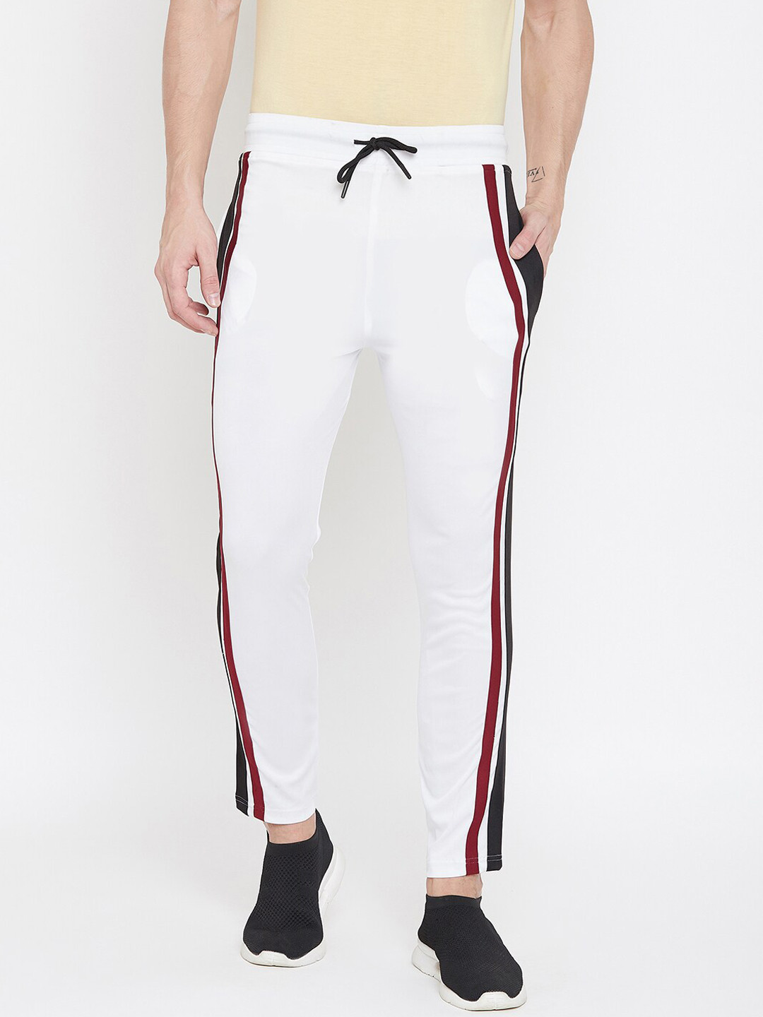 Buy Armure Men White Solid Straight Fit Track Pants Track Pants for