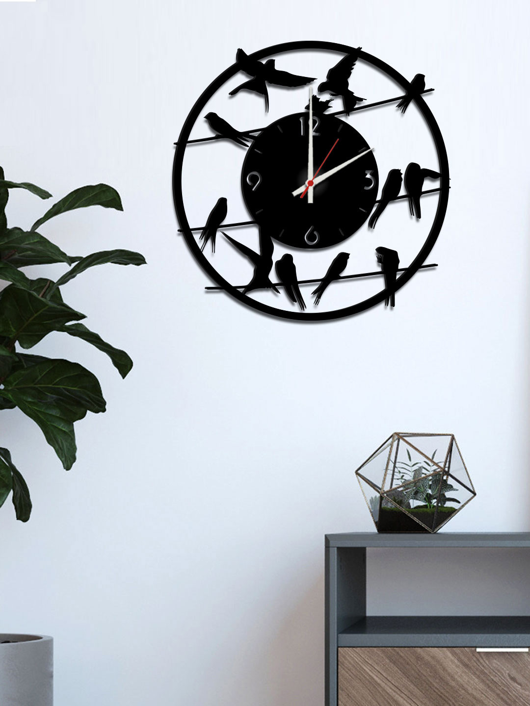 Buy WALLMANTRA Black Contemporary Wall Clock Clocks for Unisex