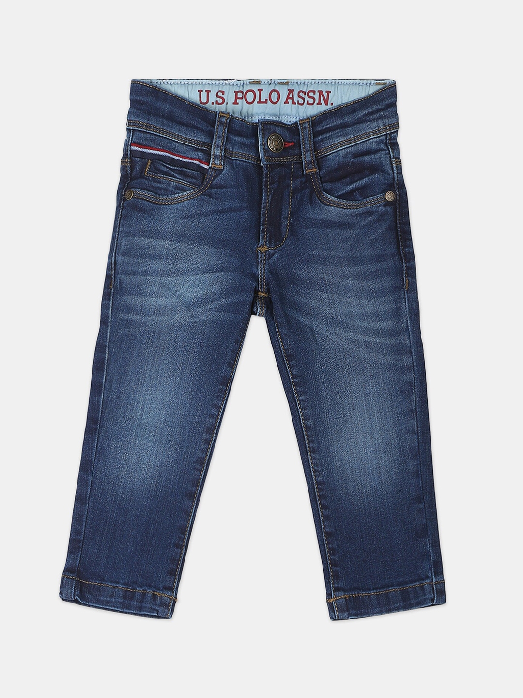 Buy U S Polo Assn Kids Boys Blue Slim Fit Light Fade Jeans - Jeans for ...