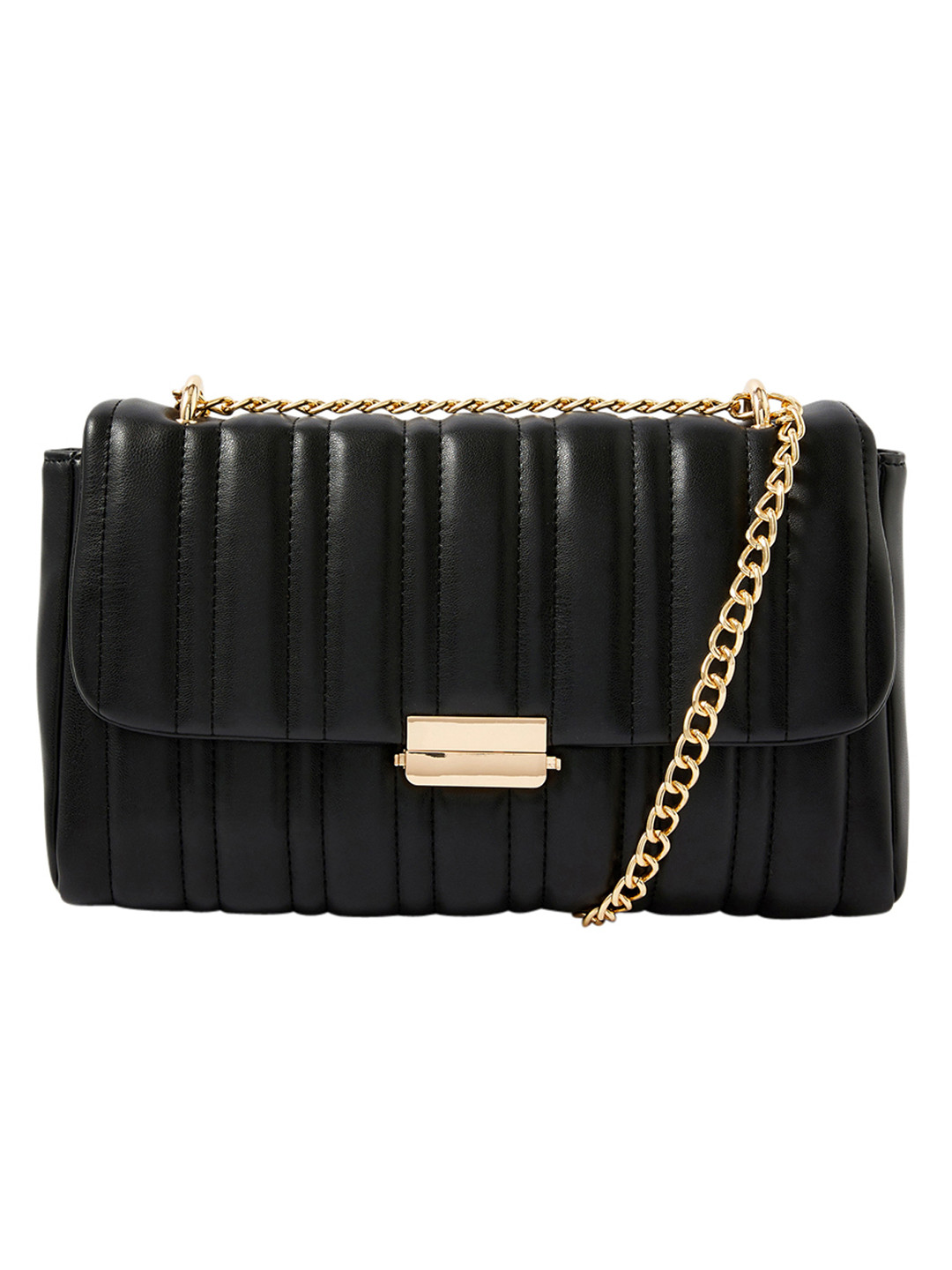 Buy Accessorize London Women Faux Leather Carrie Chain Quilt Sling Bag