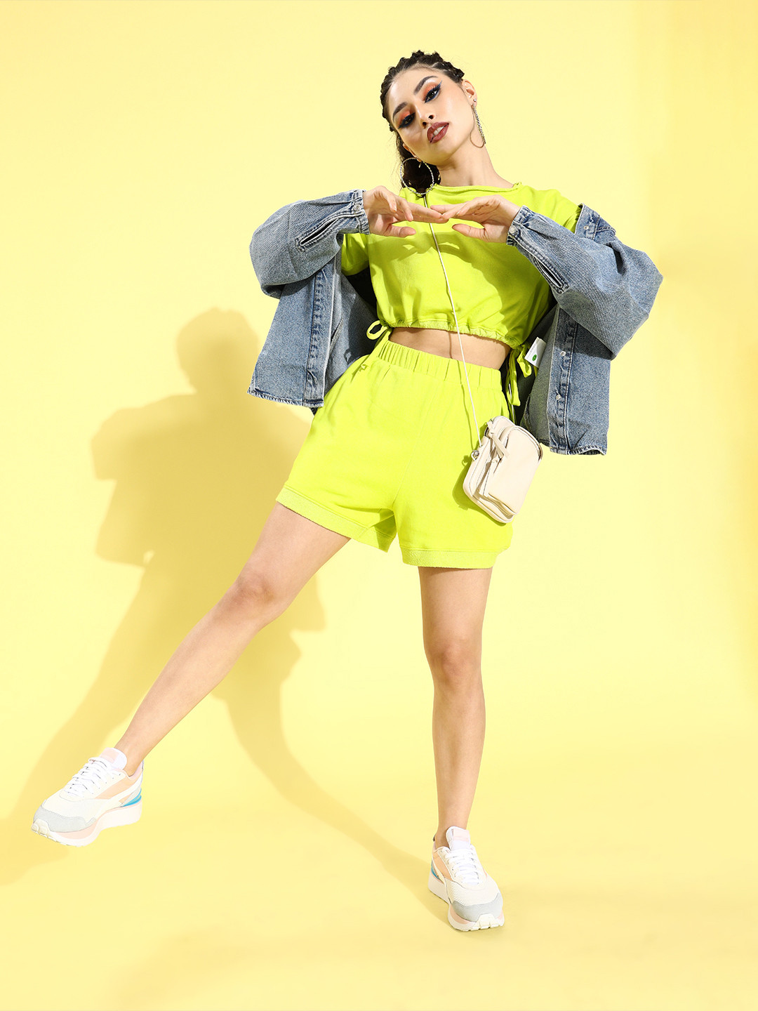 Buy Athena Women Stunning Fluorescent Green Sleek Jumpsuit Co Ords for Women 15301052 Myntra