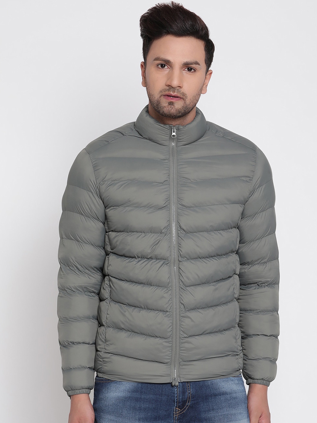 Buy METTLE Men Grey Puffer Jacket - Jackets for Men 15306148 | Myntra