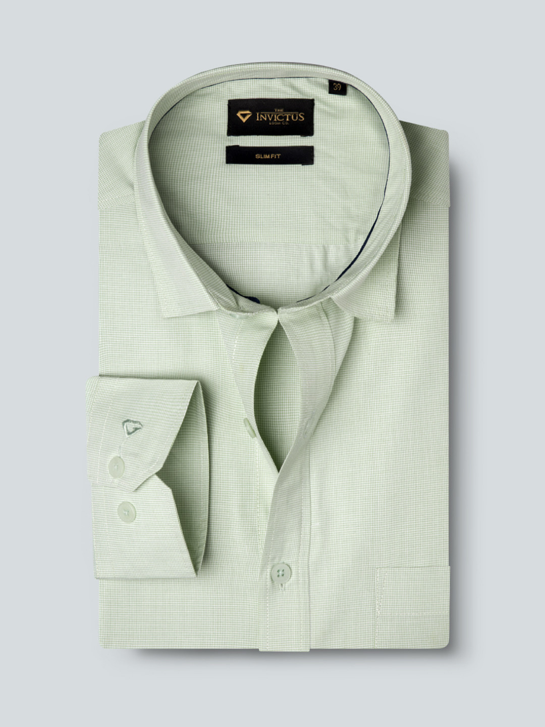 Buy INVICTUS Men Mint Green Slim Fit Solid Formal Shirt Shirts for