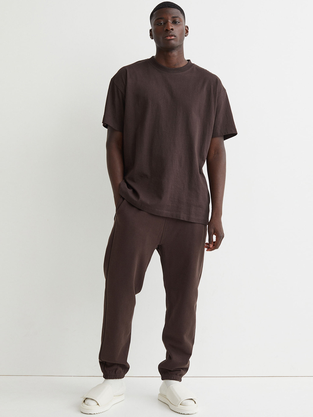 Buy H&M Men Brown Cotton Joggers Trousers for Men 15312802 Myntra